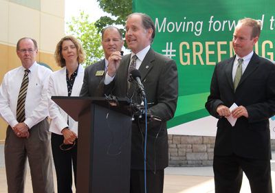 Photo of Charlie Zelle at I-94 groundbreaking ceremony.