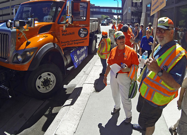 Photo of Sue Mulvihill and John Gostovich at Pride Festival Parade in Minneapolis.