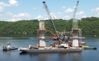 Photo of construction of St. Croix Crossing.