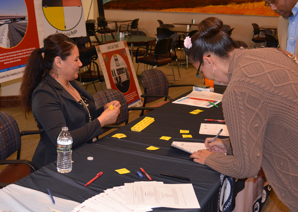 Photo of registration table for Indigenous ERG open house.