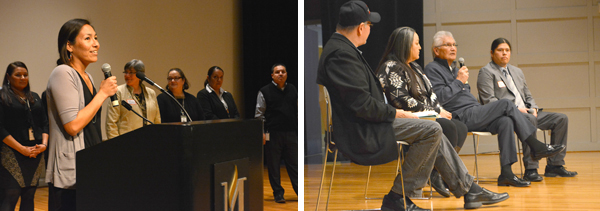 Two photos from the National Native American Heritage Month event at the Minnesota History Center.