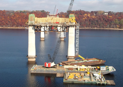 Photo of bridge construction for the St. Croix Crossing project.