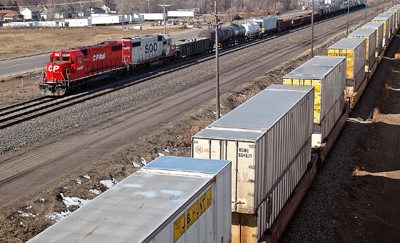 Photo of trains crossing Minnesota.