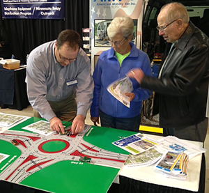 Photo of Glen Coudron explaining roundabouts.