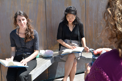 Photo of Katie O'Sullivan, June Koo and Katie Caskey.