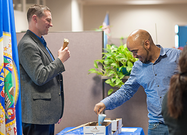 Photo of Eric Davis and Simon Wolde.