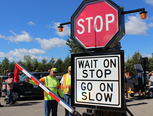 Photo of a Automatic flagger assistance device.