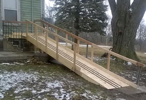 Photo of a ramp built by District 6 employees.