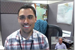 Photo of Greg Ruhland on Lync screen.