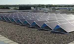 Photo of solar panels at District 6 headquarters in Rochester.