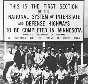 Photo of highway workers in 1958.