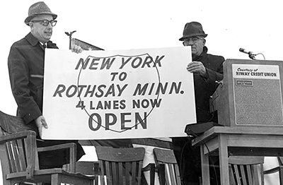 Photo of two transportation employees in 1968.