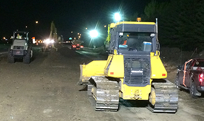 Photo of crew working on Hwy 75 project in Moorhead.