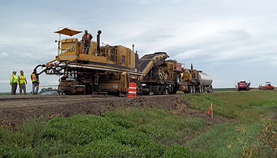 Photo of asphalt recycling equipment.