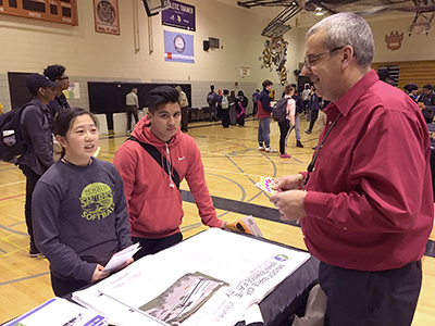 Mike Ligday at Minneapolis South career fair.