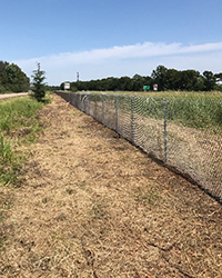 Fence along I-35.