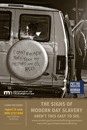 Human trafficking poster.