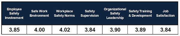 Chart of seven safety indicators.