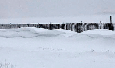 Photo of a snow fence.