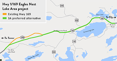 Map of Hwy 169 Eagles Nest project.