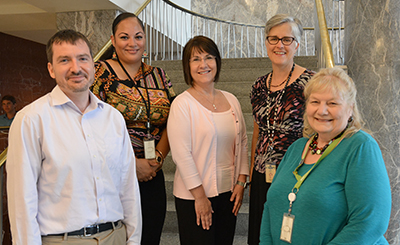 Photo of Brian McLafferty, Toreen Cordova, Judy Schmidt, Susan Walto and Judy Jacobs.