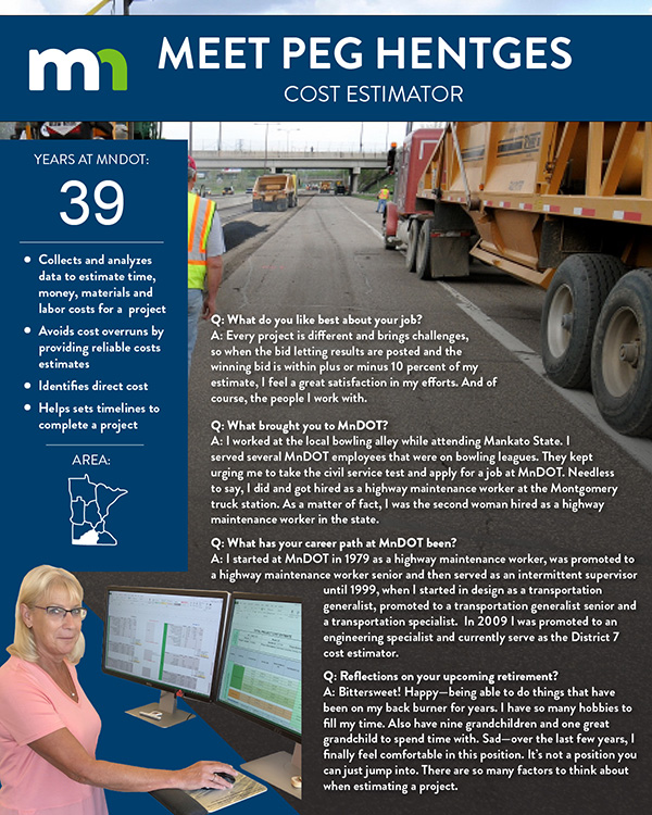Q & A interview with Peg Hentges, cost estimator
