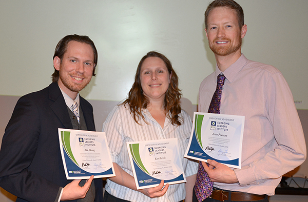 Photo of Jim Skoog, Keri Lewis and Jesse Pearson.