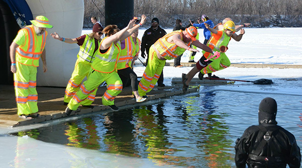 Photo of District 6 staff taking part in the Rochester Polar Plunge.
