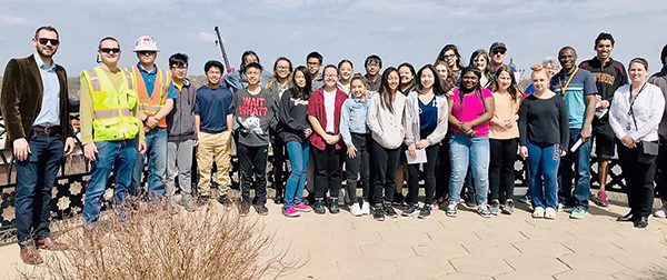 Photo of students visiting High Bridge project.