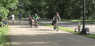 Photo of bike and pedestrian counter.