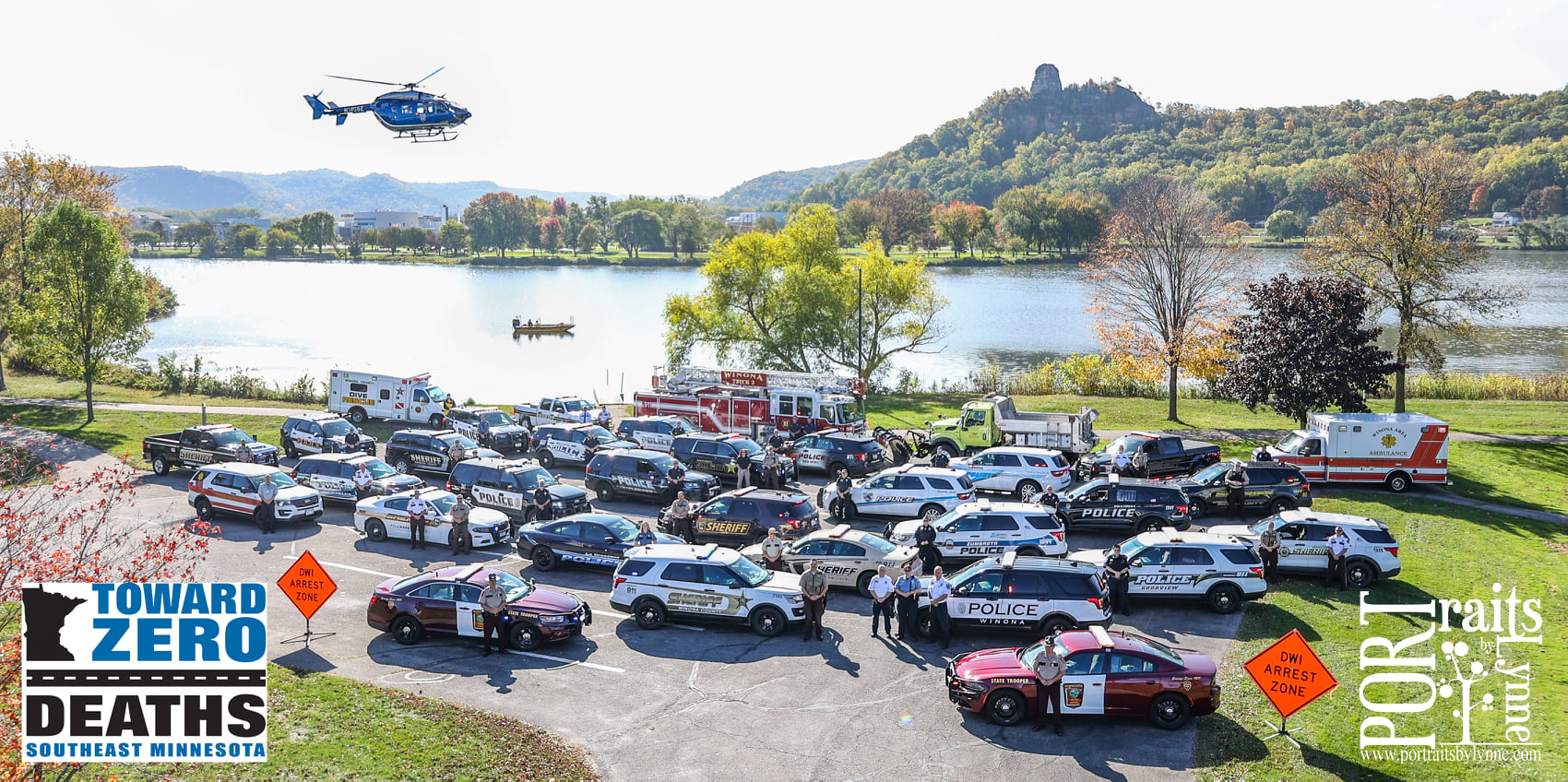 Photo: a group of emergency response vehicles from different Minnesota cities, counties and agencies