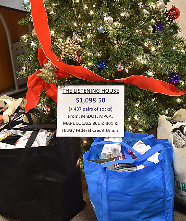 Photo: donations gathered for the Listening House