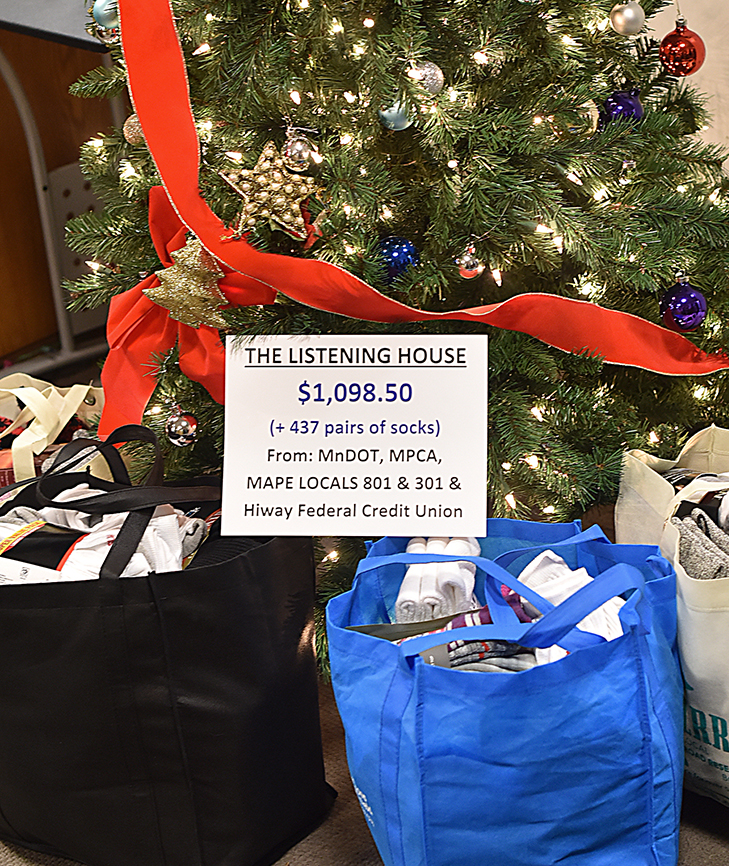 Photo: donations gathered for the Listening House