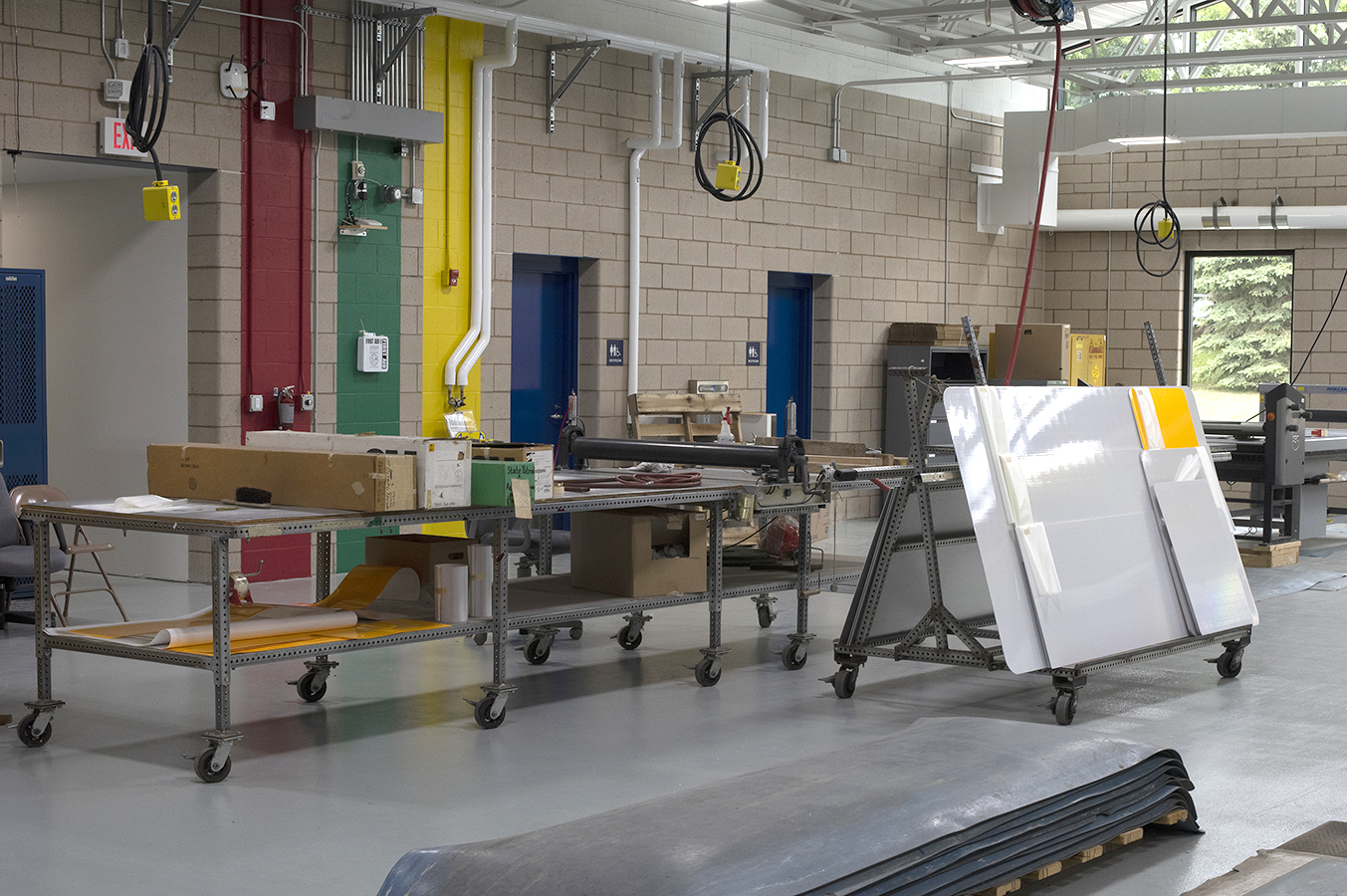 Photo: interior of new sign shop