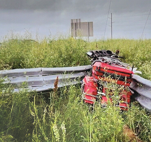 Photo: crashed motorcycle