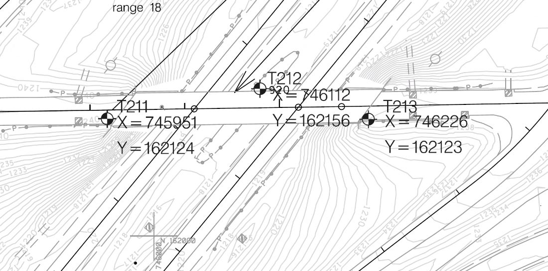 Photo: map showing drilling coordinates