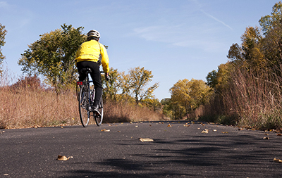 Photo: Biker on trail near Alexandria.