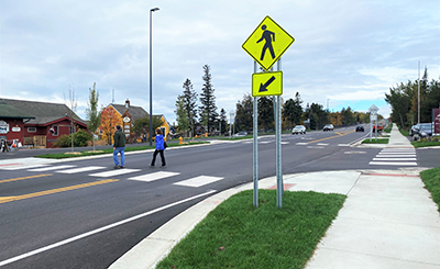 Photo: Crosswalk on Hwy 61 in Grand Marais.