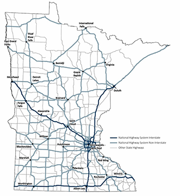 Photo: Map of state highway network.
