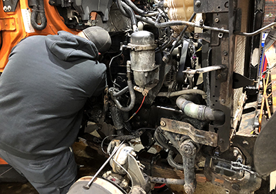 Photo: Heavy equipment mechanic Clint Imker.