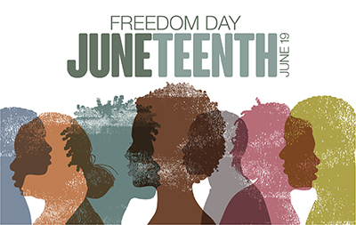 Graphic for the Juneteenth holiday.