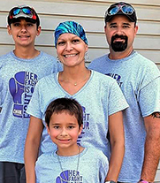 Graphic: Russell Simon, wife Carrie and two sons.