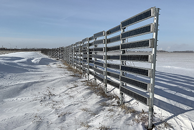 Photo: Solar snow fence.