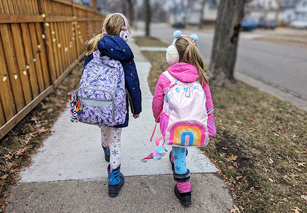 Photo: Girls walking to school.