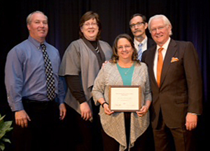 Photo of Doug Thies, Bev Farraher, Julie Libonate, Robert Lund, and Don Shelby.