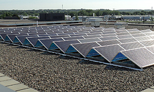 Photo of solar panels at District 6 headquarters in Rochester.