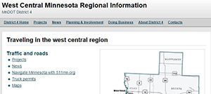 Graphic of a screen capture of the District 4 website.