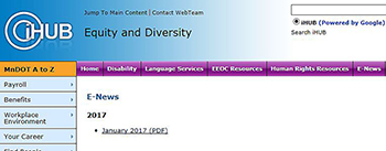 Screenshot of the Diversity and Inclusion webpage.