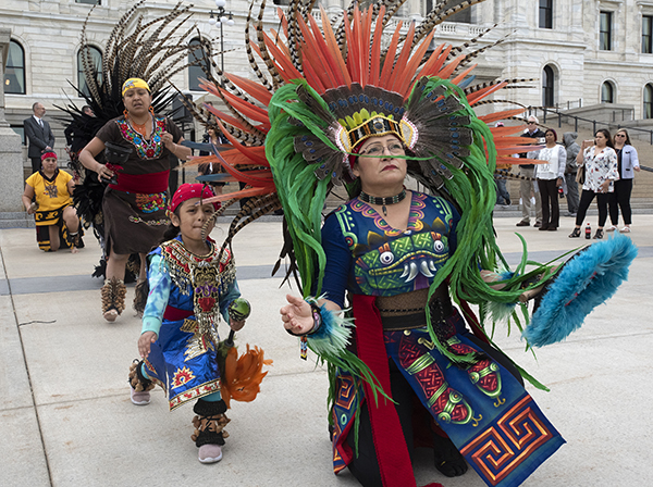 Dancers performing in front of the capitol