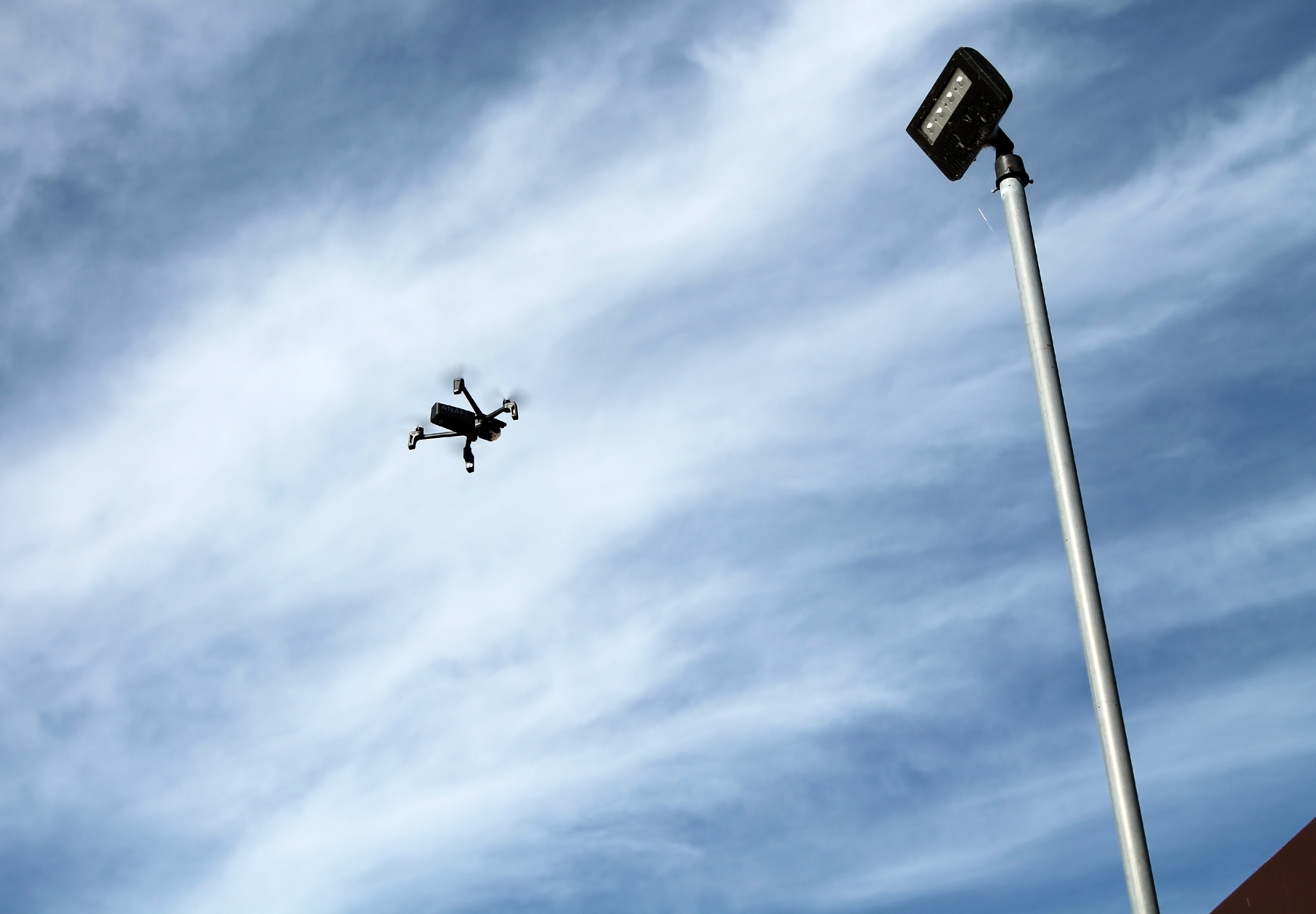 Photo: a drone taking to the sky